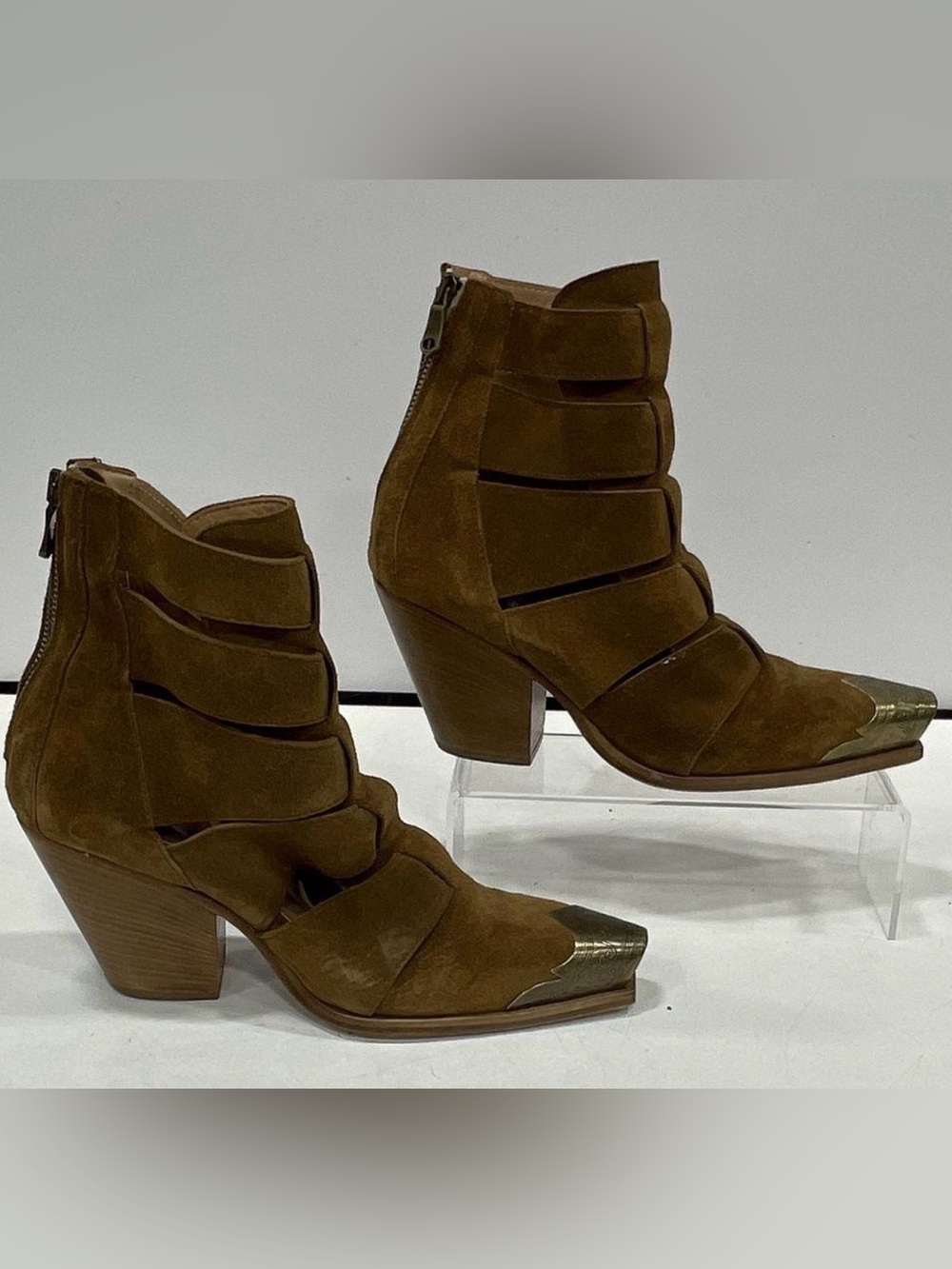 Free People Brayden Fisherman Ankle Boot Suede Leather Womens 39 Made in Italy